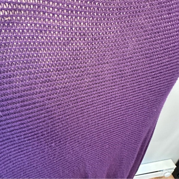 Express Purple Mesh Dolman Sleeve Open Cardigan Sweater - Picture 6 of 10